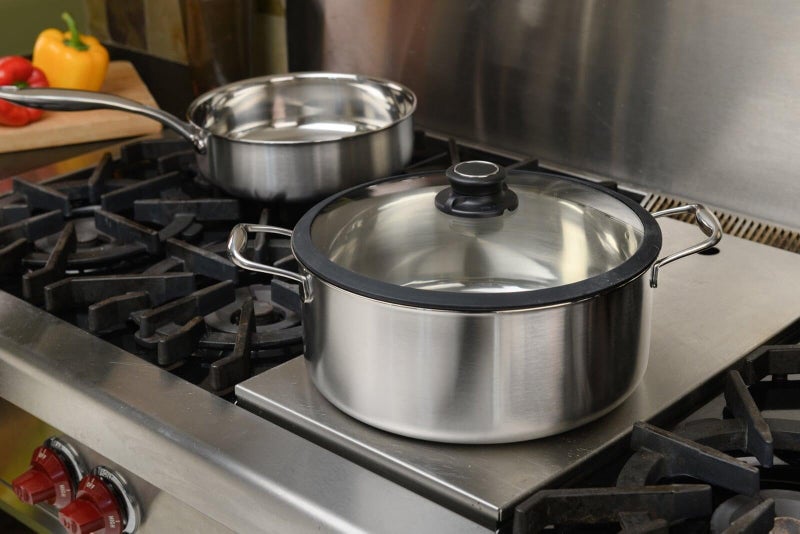 Black Cube Tempered Glass Cookware Set Lid - 12.5-Inch, Silver Tempered Glass - Fits Pots & Pans Set, Woks & Frying Pans - Silicone Rim with Adjustable Steam Vent - Image 1